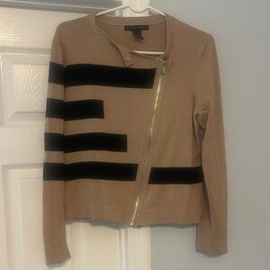 Grace Elements Beige and Black Zipper Jacket